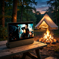 Téléviseur intelligent Android portable de 24 pouces avec batterie intégrée, 3+ heures d'autonomie, DVB-T/S2/ISDB-T/ATSC, téléviseur intelligent d'extérieur pour le camping, la cuisine et la chambre