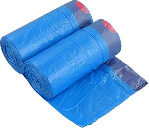 <b>Blue</b> drawstring garbage bag,10 gallon kitchen Garbage Bags, Trash Bags with Drawstring, <b>Blue</b>, 2 <b>Rolls</b>/110 Bags - Product Image 1
