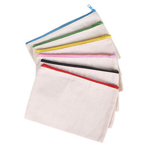 Trousse à crayons en toile pour enfants / Trousse à crayons en coton noir avec fermeture éclair, logo personnalisé imprimé, mignonne, kawaii, pour filles - Product Image 4