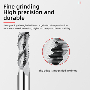 8 * H40 * L80 FST Tungsten Carbide Roughing Spiral End Mill Rougher <span class=keywords><strong>Router</strong></span> <span class=keywords><strong>bit</strong></span> untuk CNC mesin pertukangan dan pemotong aluminium - Product Image 4
