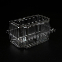 Emballage de boulangerie transparent en plastique PET, couvercle à charnière transparent récipient à pain croissant en plastique