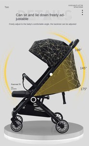 Poussette de voyage et bagage compact léger avec poignée réversible, poussette-chauffe-bébé pour nouveau-né - Product Image 2