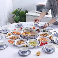 Service de table en céramique haut de gamme au design rustique, motif personnalisé, assiettes, plats et plateaux pour la maison, les réceptions, les mariages et les fêtes de famille