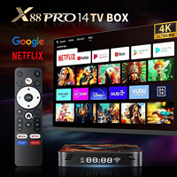 TV BOX Android 14 X88 Pro 14 RK3518 Quad Core 64bit Cortex-A53 RAM 2GB ROM 16G BT5.0 Set Top Box Android 2.4G/5G Dual Wifi6