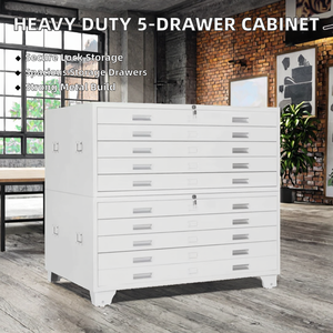 Heavy Duty 5-<b>Drawer</b> Modern Steel Drawing & Paper Map Cabinet Metal -<b>Trolley</b> for Workshop and Warehouse - Product Image 2