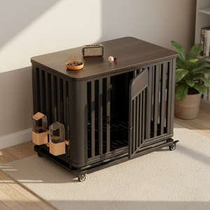 Cage pour chien écologique pour chiens de taille moyenne - Imperméable, facile à nettoyer, design villa avec une pièce et une salle de bain, anti-mastication, anti-évasion - Product Image 2