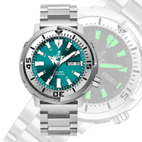 Montre de plongée de luxe 007 Tuna par Full Luminous, étanche à 200 m, en acier inoxydable, pour homme, style business