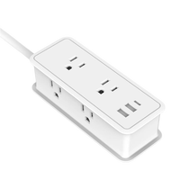Multiprise rétractable 4 prises CA avec charge rapide 20W, 2 ports USB-C et USB-A, protection contre les surtensions certifiée ETL