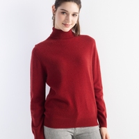 Pull en cachemire 30% pour femme, col roulé, manches longues, coupe ajustée, sans couture, respirant, tricoté