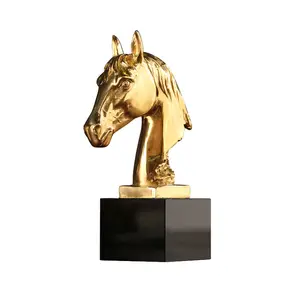 Cabeça de cavalo de metal, estatueta de cabeça de cavalo para escultura em metal, artesanato e casa, decoração de metal