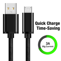 Câble de charge rapide et de transfert de données Micro USB V8 en nylon tressé 1M/2M pour téléphone Android