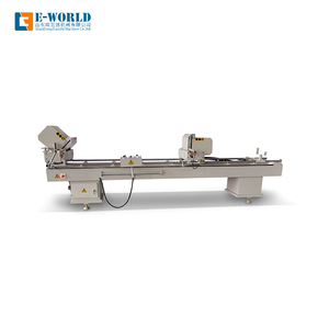 Scie à découper les profilés PVC à double tête Eworld, haute précision, 380V, pour les usines de portes et fenêtres - Product Image 1