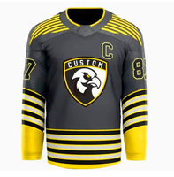 Maillot de hockey en ligne imprimé par sublimation, personnalisé pour homme adulte, 100% polyester, brodé, rouge et bleu, drôle, inspiré du film Mighty Ducks