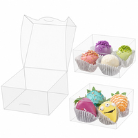 Boîte d'emballage de chocolat jetable en PET sans BPA, transparente comme du cristal, avec fond automatique, conteneur alimentaire, usine OEM