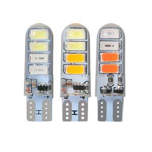 Ampoule LED T10 bicolore 12V 1.2W de remplacement pour feux de brouillard/feux arrière de voiture, avec puces en gel de silice, lampe de position latérale stroboscopique - Product Image 1