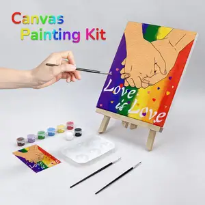 Kit de pintura em tela pré-desenhado para adultos, lona de orgulho gay, kits de festa, pintura e suprimentos para festa