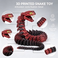 Juguete de Serpiente Impreso en 3D con Articulaciones Móviles, Modelo de Reptil Flexible, Figura de Animal de Plástico, Adorno de Escritorio para Niños