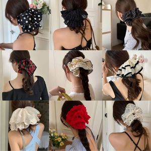 Diadema de acetato satinado con puntos ondulados estilo francés, sensación de alta gama, lazo para el pelo extragrande de doble capa, alta elasticidad, para fiestas y niños. - Product Image 2