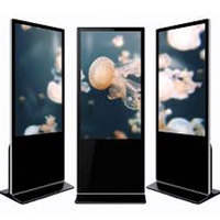 Penjualan Terbaik layar iklan LCD vertikal pintar Panel interaktif Digital papan reklame Totem lantai berdiri layar sentuh