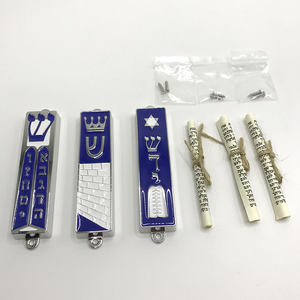 Caja de Mezuzah judía con pergamino Jerusalén pared <span class=keywords><strong>occidental</strong></span> Torah corona diseño Judaica Israel regalo 9,5 cm (3,7 pulgadas) - Product Image 1