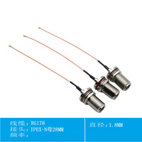 Câble RF fiable avec connecteur N femelle, conducteur en cuivre massif RG178, 10 mm, personnalisable, impédance 50 ohms, fréquence 0-6 GHz