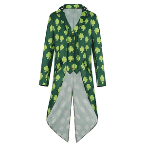 Venta al por mayor hombres <span class=keywords><strong>St</strong></span> Patricks Day <span class=keywords><strong>disfraz</strong></span> adulto verde Tailcoat chaqueta irlandés Leprechaun fiesta Cosplay disfraces - Product Image 3