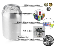 Vente en gros de canettes souples de qualité alimentaire 190ml/250ml/330ml/355ml/500ml, canettes de bière, canettes en aluminium pour boissons gazeuses avec couvercle