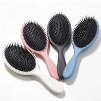 Brosse démêlante à coussin d'air en poils de sanglier personnalisable avec logo pour extensions capillaires, perruques et cheveux bouclés pour femmes – Vente en gros