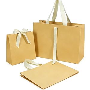 2026 Custom Size Handle Paper Bag Thicken Kraft Paper Bag for Shipping - Product Image 1