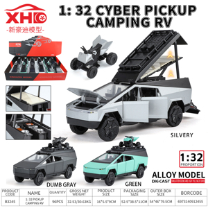 Modelo de Caminhonete de Metal em Escala 1:32 com Rodas de Inércia - Brinquedo RV Cyber <span class=keywords><strong>Camping</strong></span> para Unissex, Modelo de Carro em Metal Fundido - Product Image 5