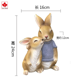 ज्वलंत Polyresin मूर्तियों राल लवली ईस्टर खरगोश मूर्तिकला बगीचे मूर्ति - Product Image 2