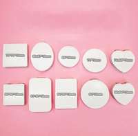 Coeur en cuir PU personnalisé rond carré mini petite poche pliable miroir de maquillage compact portable double face miroirs cosmétiques