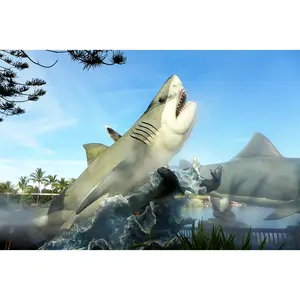 Modelo de tubarão branco da borracha da simulação de alta qualidade do parque temático animal