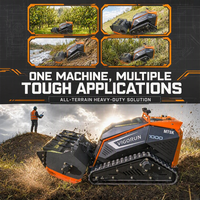 Traktor Pemotong Rumput Bensin Ultra-Lebar Hemat Tenaga Kerja Remote Control Hammer Mower ATV Flail Mower 1m