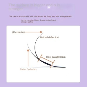 LC-Type ขนตาจิ้งจอกปลูกถ่ายอวัยวะ Thai-type L-Type รูปกระต่ายมุมกว้างรูปแมวการ์ตูนดอกคาเมลเลียไม่กระจายรากสังเคราะห์ - Product Image 4