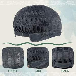 Perruque <span class=keywords><strong>courte</strong></span> de 10 pouces avec <span class=keywords><strong>frange</strong></span>, fibre haute température, aspect naturel, synthétique, dentelle frontale pré-coupée, sans colle - Product Image 4