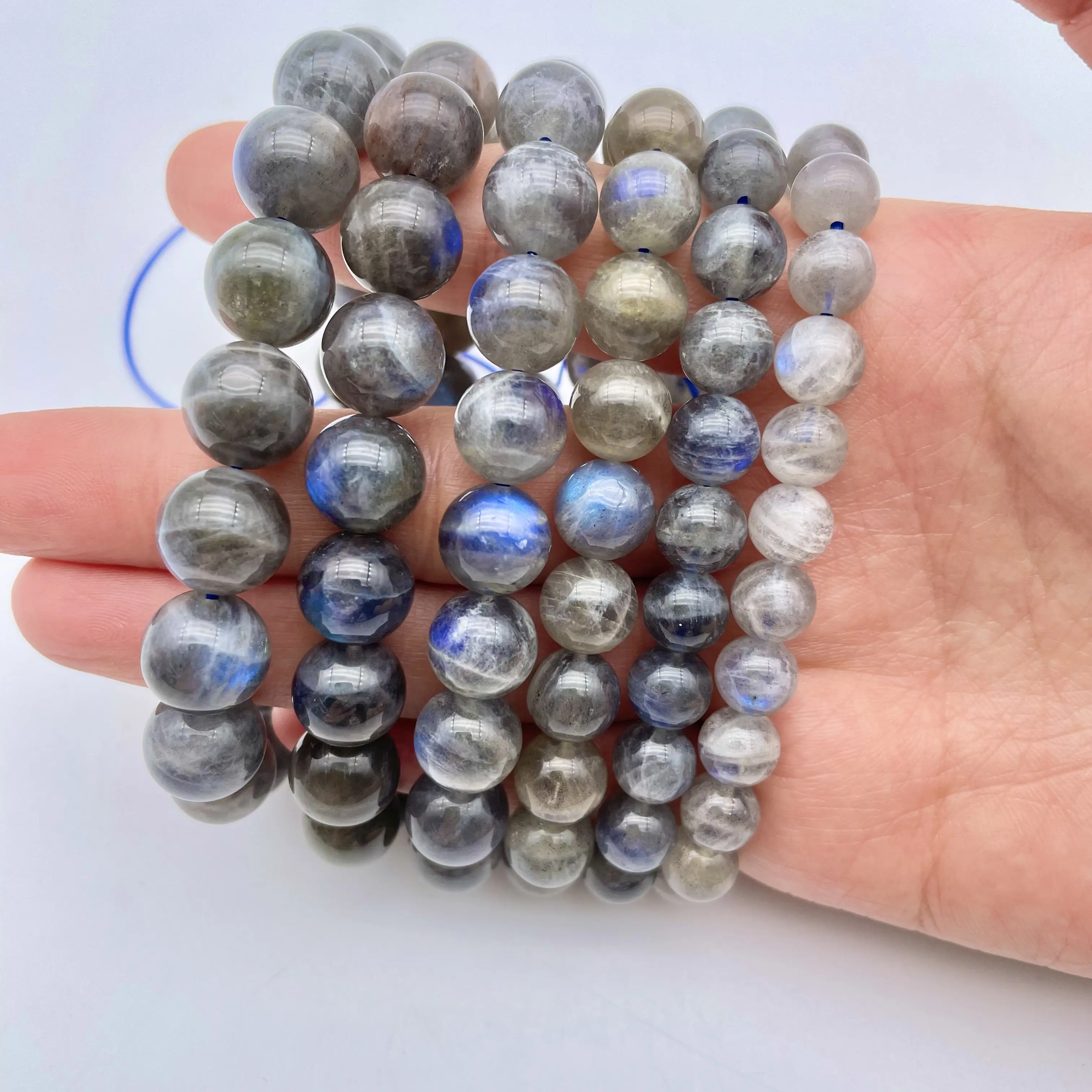 Wholesale natural gemstone crystal bracelet carved labradorite beads bracelet for sale