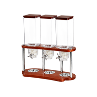 Distributeur multifonctionnel de nourriture pour buffet, 3 réservoirs, distributeur de nourriture sèche, de bonbons, de noix, en acier inoxydable, distributeur de céréales