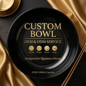 Bol à ramen noir mat OEM 6,8 pouces, sans BPA, en mélamine, pour céréales, vaisselle japonaise profonde pour soupes, pho, udon, service en restaurant - Product Image 1