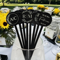 Agitateurs à boisson personnalisés en acrylique gravés au laser pour mariage, anniversaire, décoration