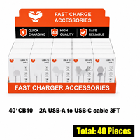Pengisi Daya Ponsel USB Tipe C PD 20W, Adaptor Daya Pengisian Cepat, Kabel Ponsel, Kotak Karton, Stand Display Counter, Nylon ABS