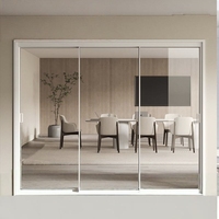 Porte pivotante sans cadre en alliage robuste, verre trempé, design minimaliste, insonorisée, isolée thermiquement, pour cloison de maison