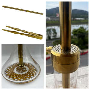 골드 미스터에즈 E24 빅 보스 프로 X 럭셔리 시샤 나르길레 흡연 세트 스테인리스 스틸 미러 마감 - Product Image 4