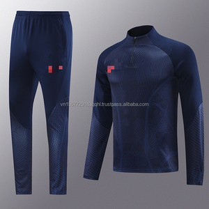 Autumn Winter Long Sleeve Football Suit Set Half Zip Training Wear Quick Dry Running Sport Pants Adult Match Presentation Outfit - Product Image 4