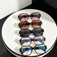 Lunettes de soleil vintage carrées à monture intégrale dégradée, unisexe, en acétate épais, légères, UV400, pour activités de plein air