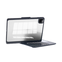 Personnalisé 360 °   Étui clavier rotatif transparent avec pavé tactile rétroéclairé détachable magnétique et emplacement pour stylet OEM ODM pour tablette iPad