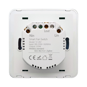 สวิตช์พัดลมอัจฉริยะ ZigBee ควบคุมความเร็วได้ <span class=keywords><strong>5</strong></span> ระดับ, สวิตช์แบบหมุน/ปุ่มกดสำหรับพัดลมเพดาน EU ใช้งานร่วมกับ Tuya รีโมท ทำงานร่วมกับ <span class=keywords><strong>Alexa</strong></span>, Google Home - Product Image 5