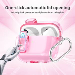 Estuche duradero <span class=keywords><strong>para</strong></span> auriculares TPU + PC <span class=keywords><strong>para</strong></span> <span class=keywords><strong>AirPods</strong></span> 4 /<span class=keywords><strong>Pro</strong></span> <span class=keywords><strong>2</strong></span>/3, con clip de mosquetón <span class=keywords><strong>para</strong></span> <span class=keywords><strong>correr</strong></span>, carcasa protectora a prueba de golpes <span class=keywords><strong>para</strong></span> auriculares - Product Image 5