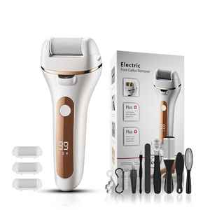 Elektrische Kallus entferner füße mit wiederauf ladbarem wasserdichtem 10-in-1-Pediküre mit 3 Fußpflege werkzeugen für Rollen köpfe - Product Image 1