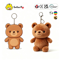 Porte-clés en peluche personnalisé, mini ours en peluche de dessin animé, jouet doux pour enfants, porte-clés animal en peluche pour cadeau, voiture, téléphone, sac